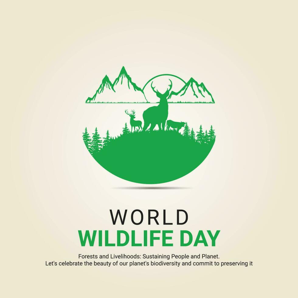 World Wildlife Day, banner vector illustration,vector wild animals