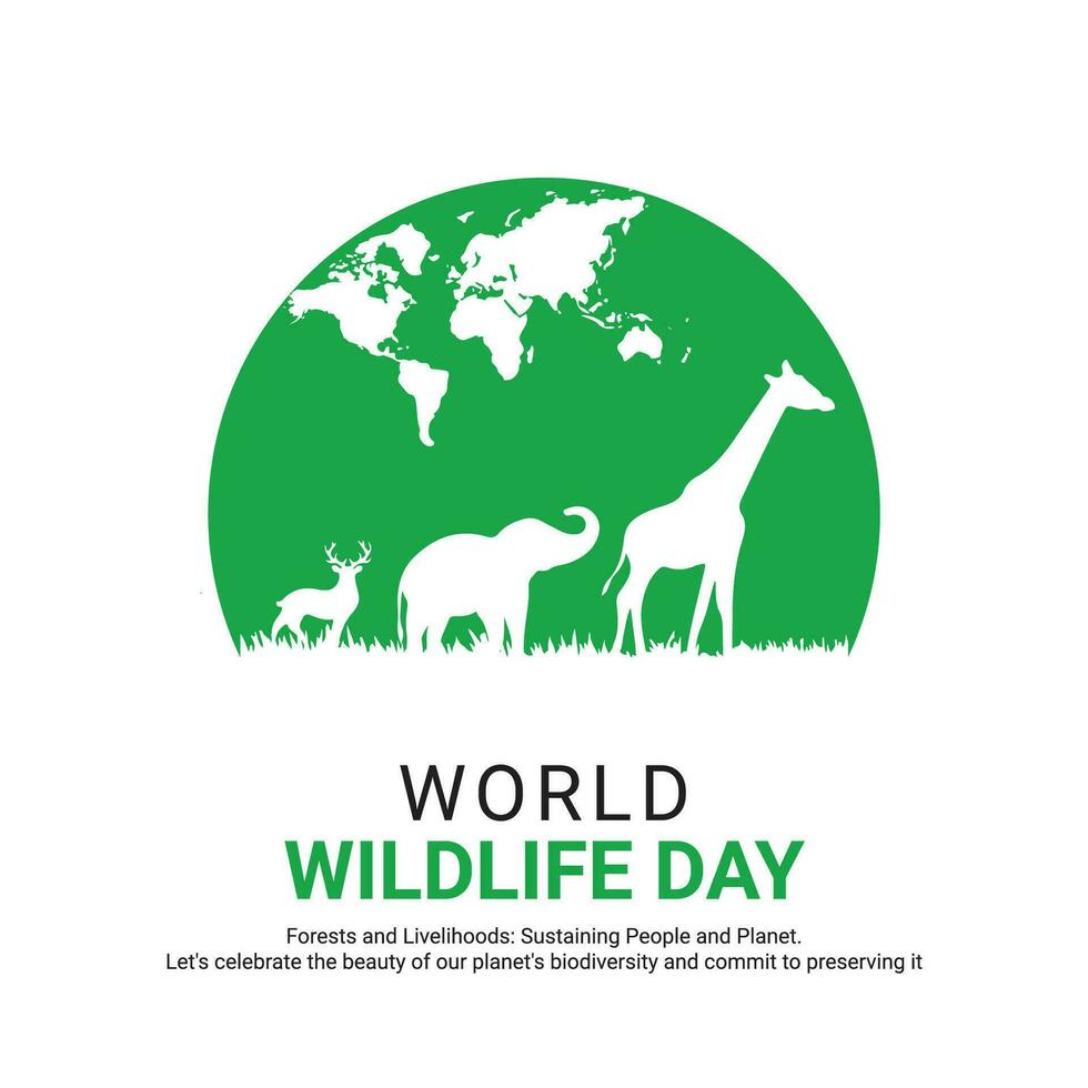 World Wildlife Day, banner vector illustration,vector wild animals