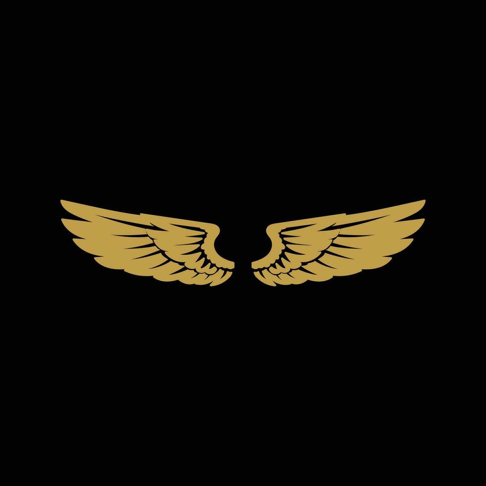 Vector Illustration of Elegant Luxury Golden Wings
