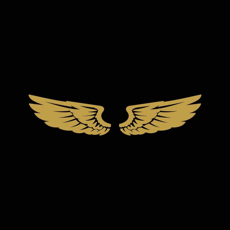Vector Illustration of Elegant Luxury Golden Wings