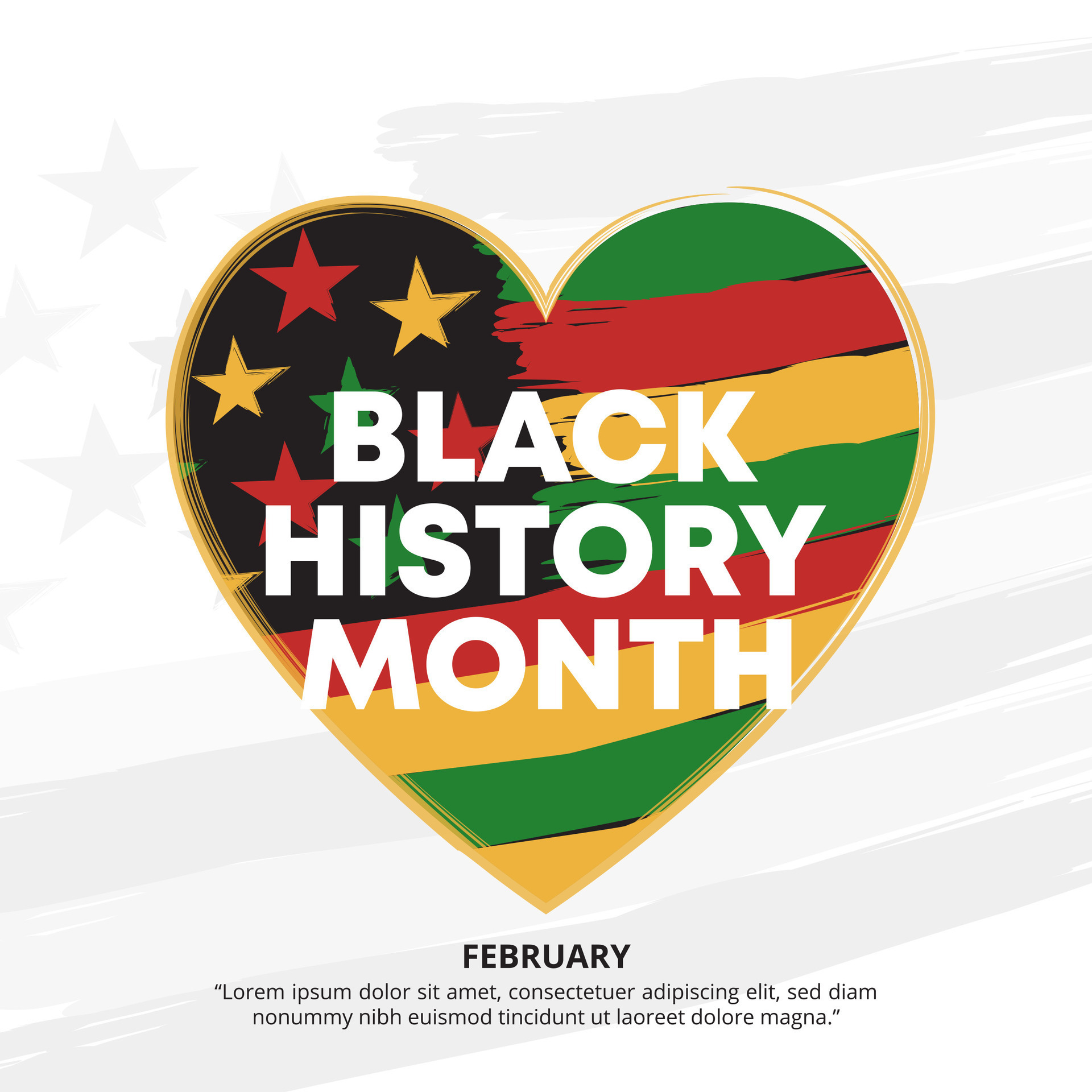 Black History Month Design With Painted African Color Decoration Black History Month Design With Painted African Color Decoration