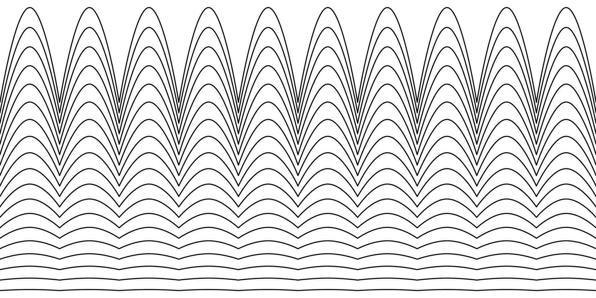 A collection of wavy zigzag horizontal wiggly lines, seamless borders, and smooth and angular graphic design elements set on a white background. vector