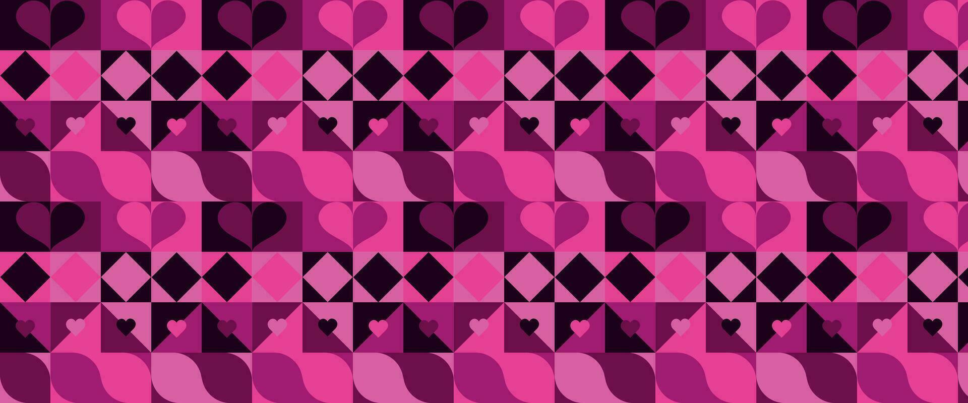 Geometric pattern vector background with Scandinavian abstract color or Swiss geometry prints of rectangles, squares and circles shape design