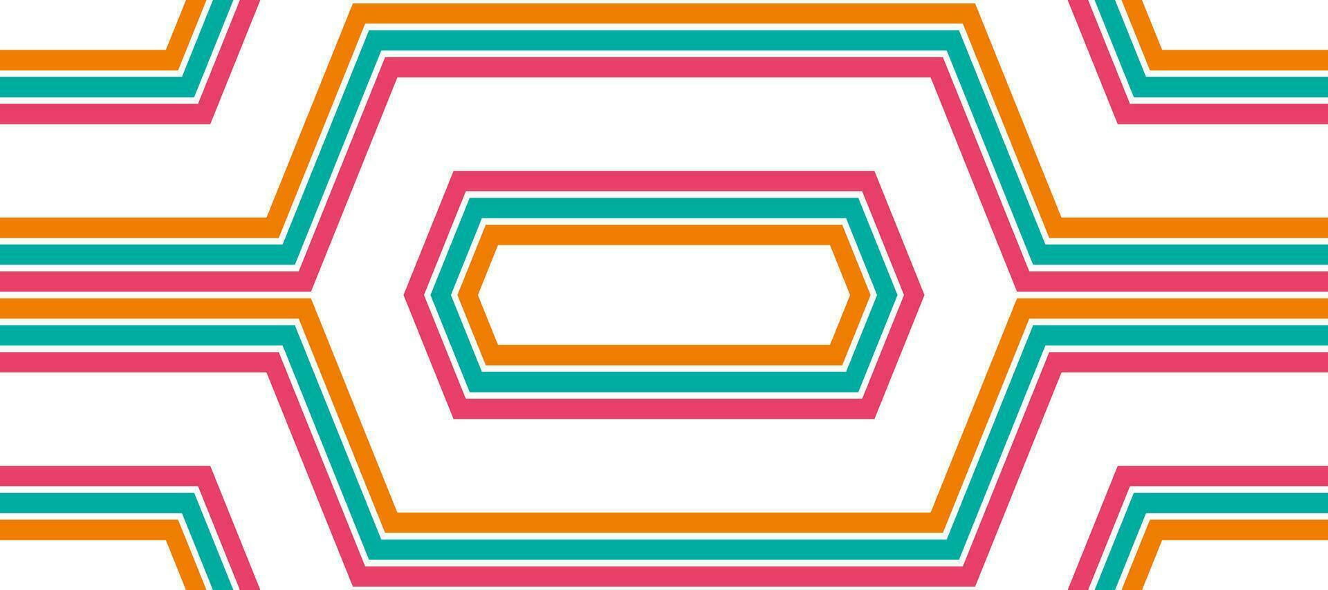 classic colorful hexagon thin lines design background vector