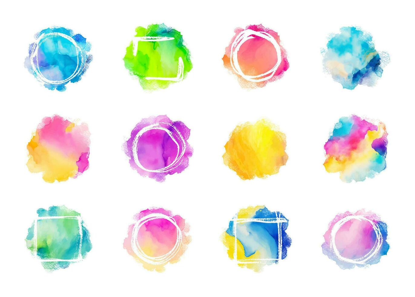 watercolor vector stain set. background for titles and logos
