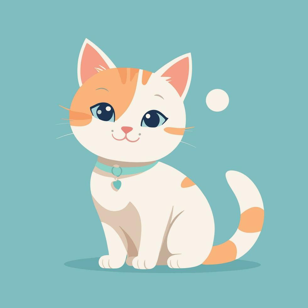 Adorable Kitten Vector Illustration