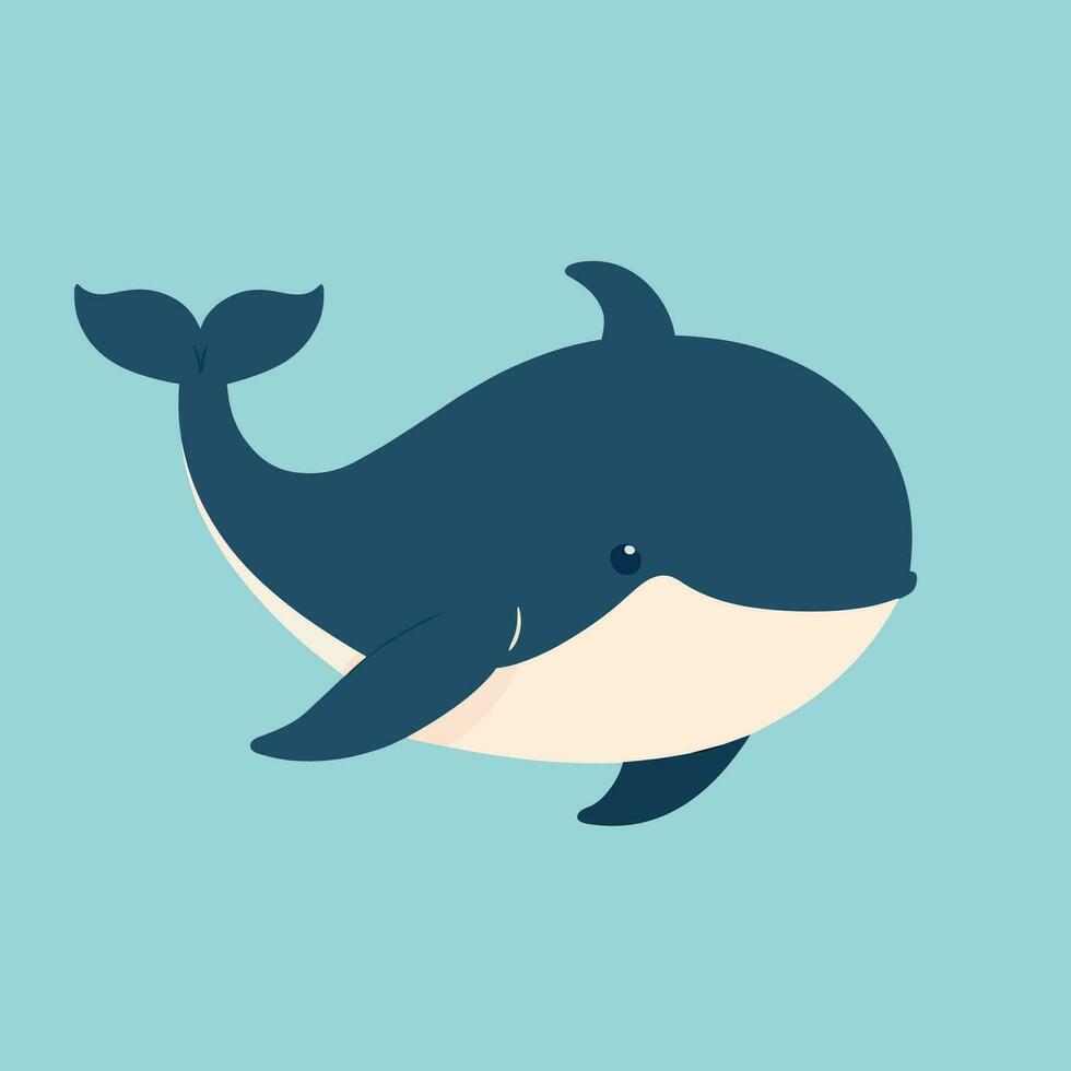 Cute Whale Illustration for Children vector