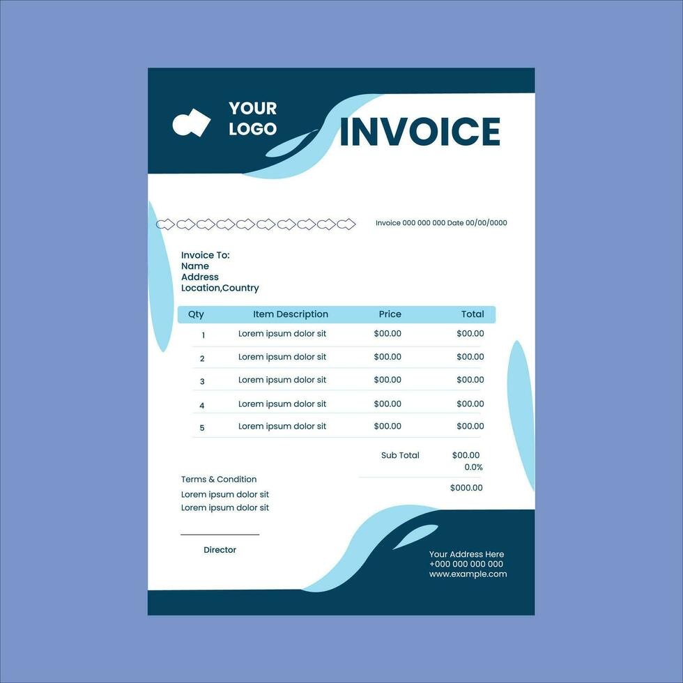 Invoice template design vector