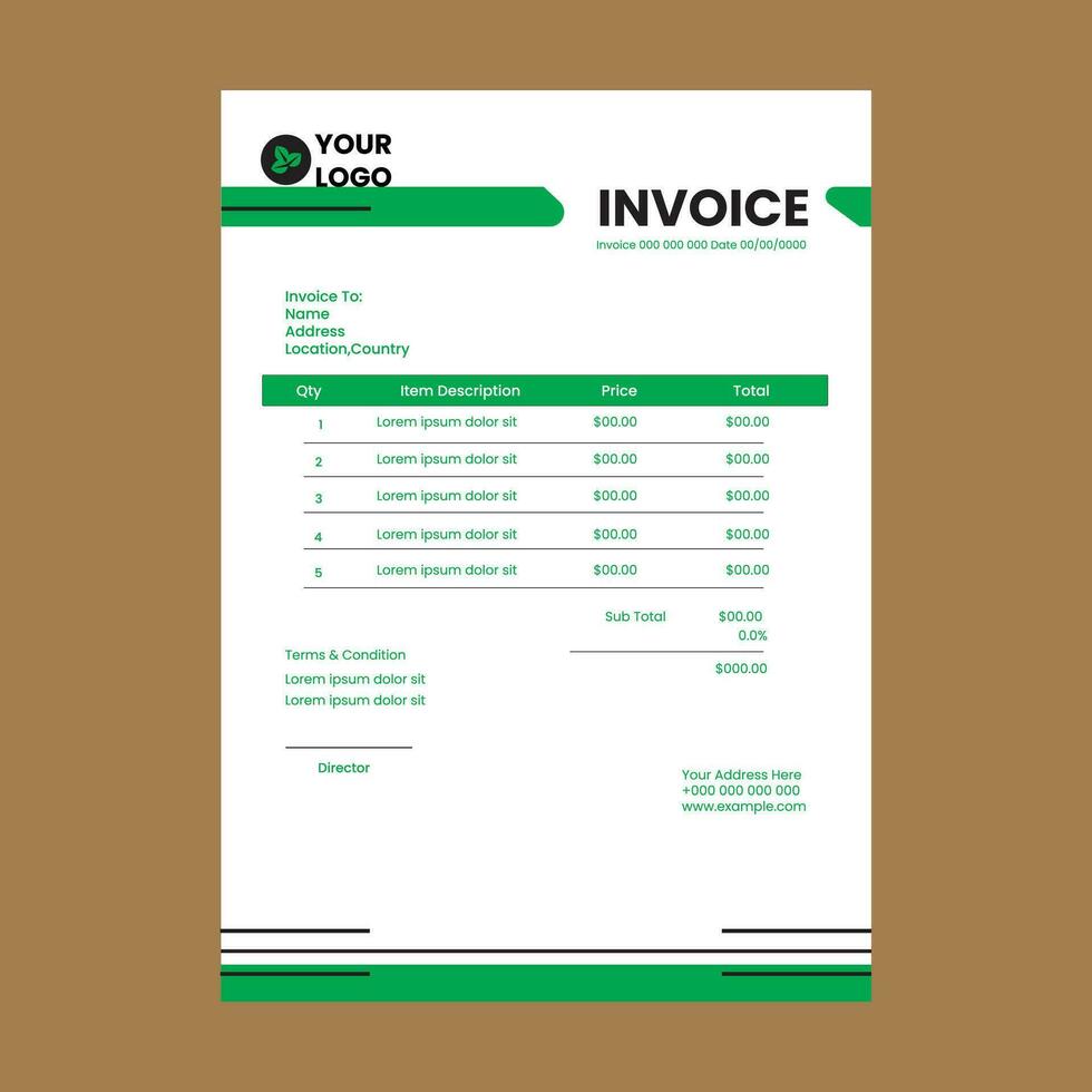 Invoice template design 36313394 Vector Art at Vecteezy