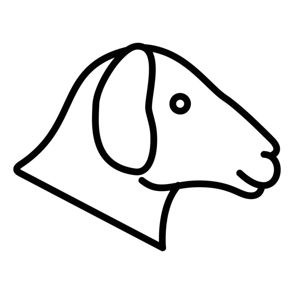 oveja vector icono, lineal estilo icono, desde animal cabeza íconos recopilación, aislado en blanco antecedentes
