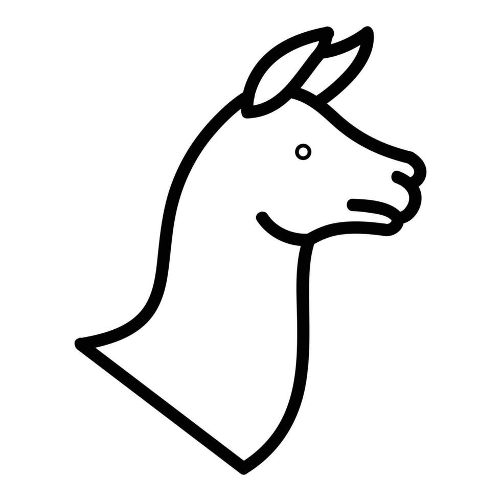 Llama Vector Icon, Lineal style icon, from Animal Head icons collection, isolated on white Background.