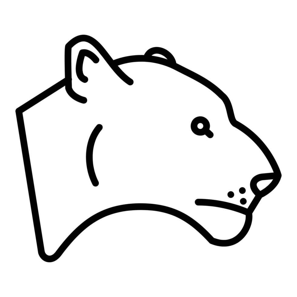 Lioness Vector Icon, Lineal style icon, from Animal Head icons collection, isolated on white Background