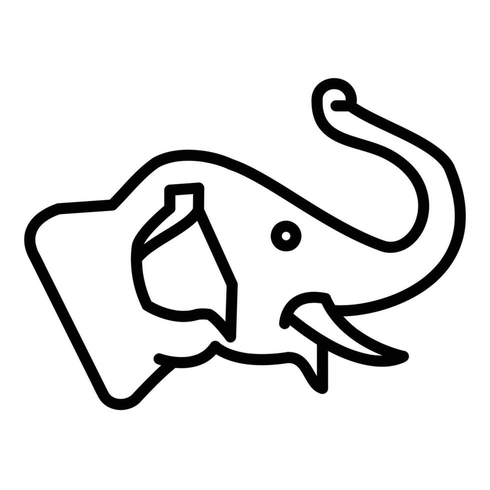 Elephant Vector Icon, Lineal style icon, from Animal Head icons collection, isolated on white Background