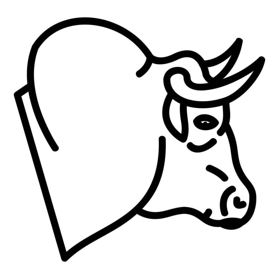 Bull Vector Icon, Lineal style icon, from Animal Head icons collection, isolated on white Background.