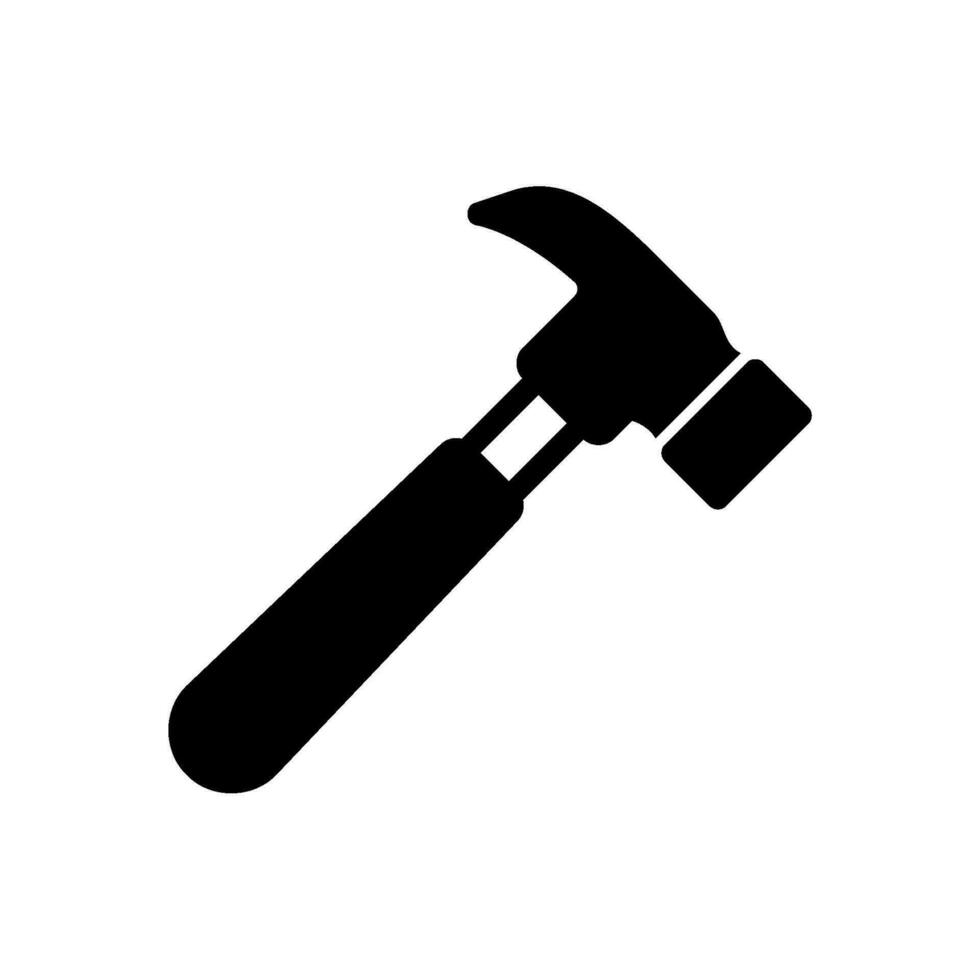 Hammer icon for repair and carpentry vector