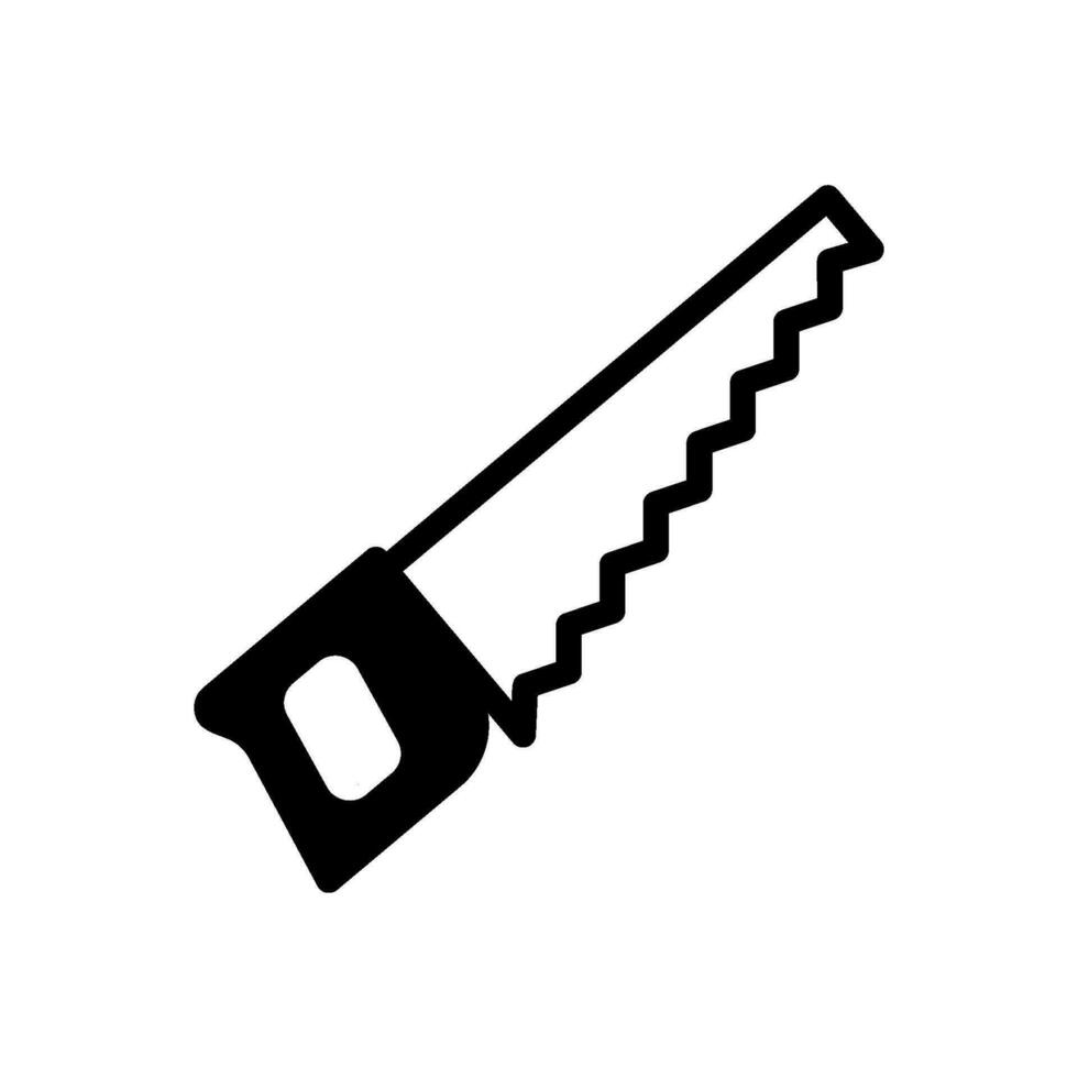 Hand saw icon for carpentry tools vector