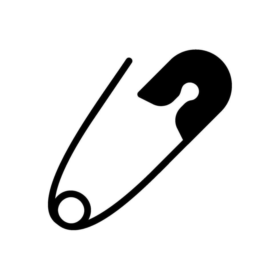 Safety pin icon for hooking vector