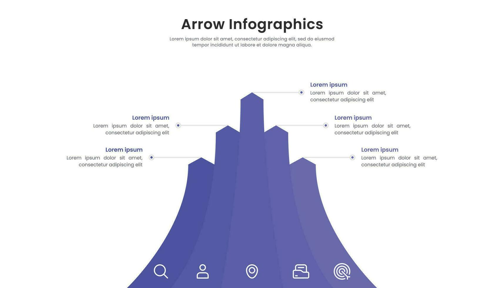 Five arrows infographic elements template design vector