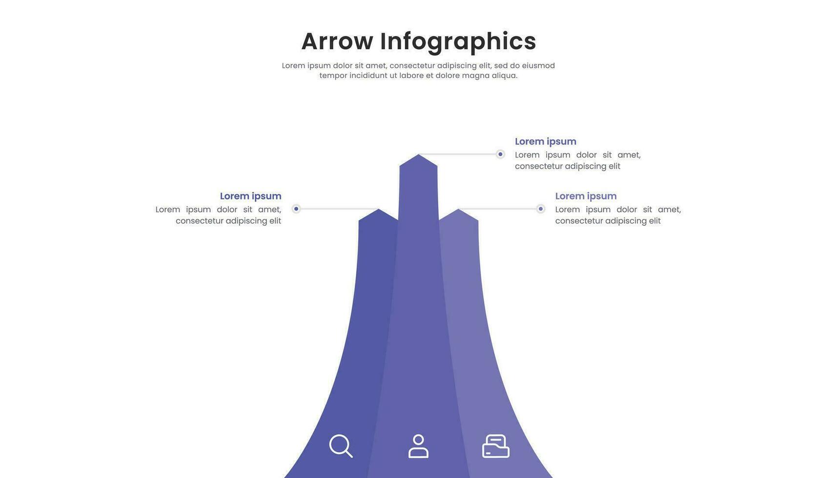 Tres flechas infografía elementos modelo diseño vector