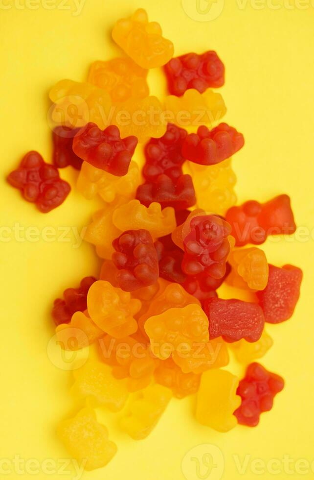 Vitamins for children,  as jelly gummy bears candy photo