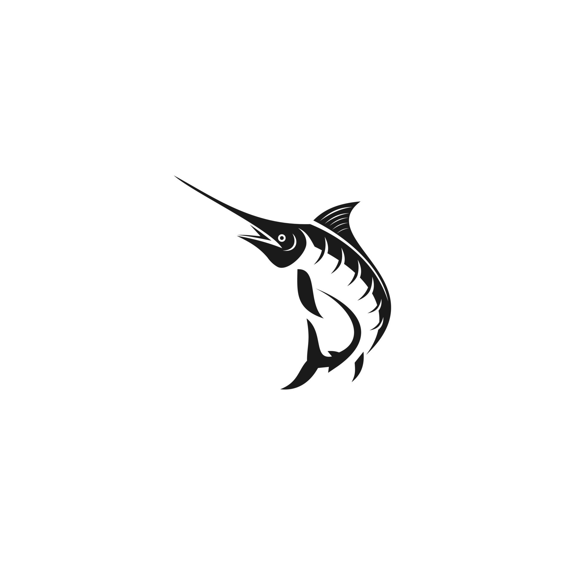 Swordfish Logo isolated on white background. Design swordfish for logo, Simple and clean flat
