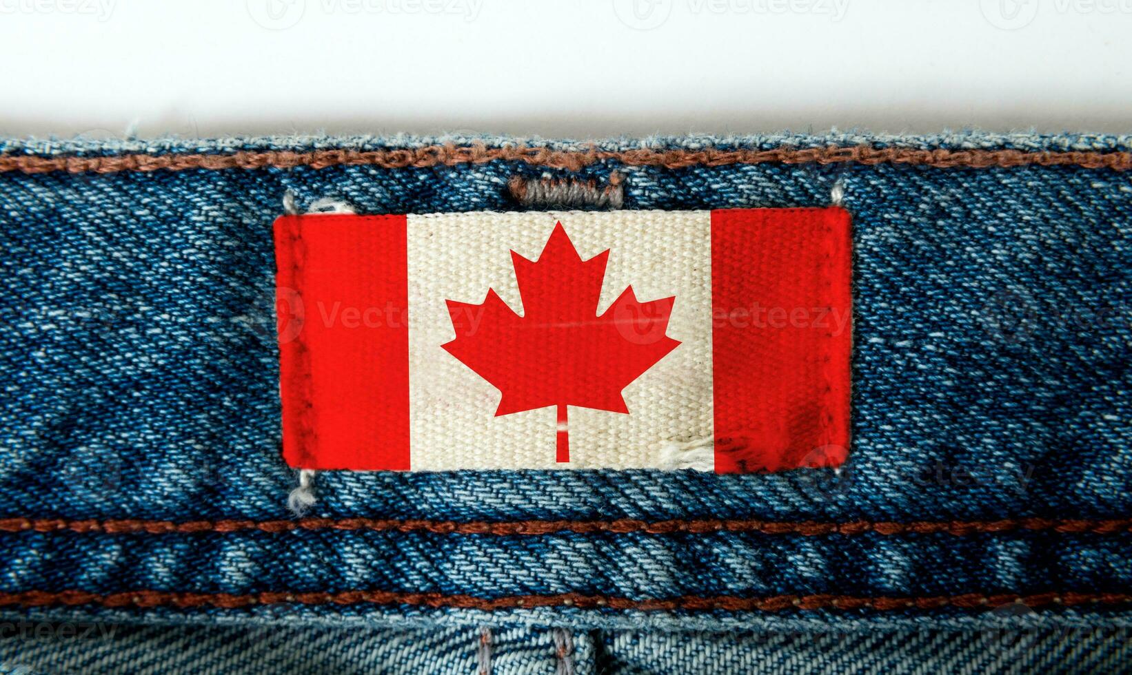 Flag on the label of the jeans photo