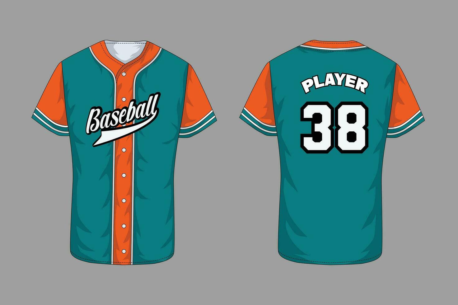 Vector baseball t-shirt template