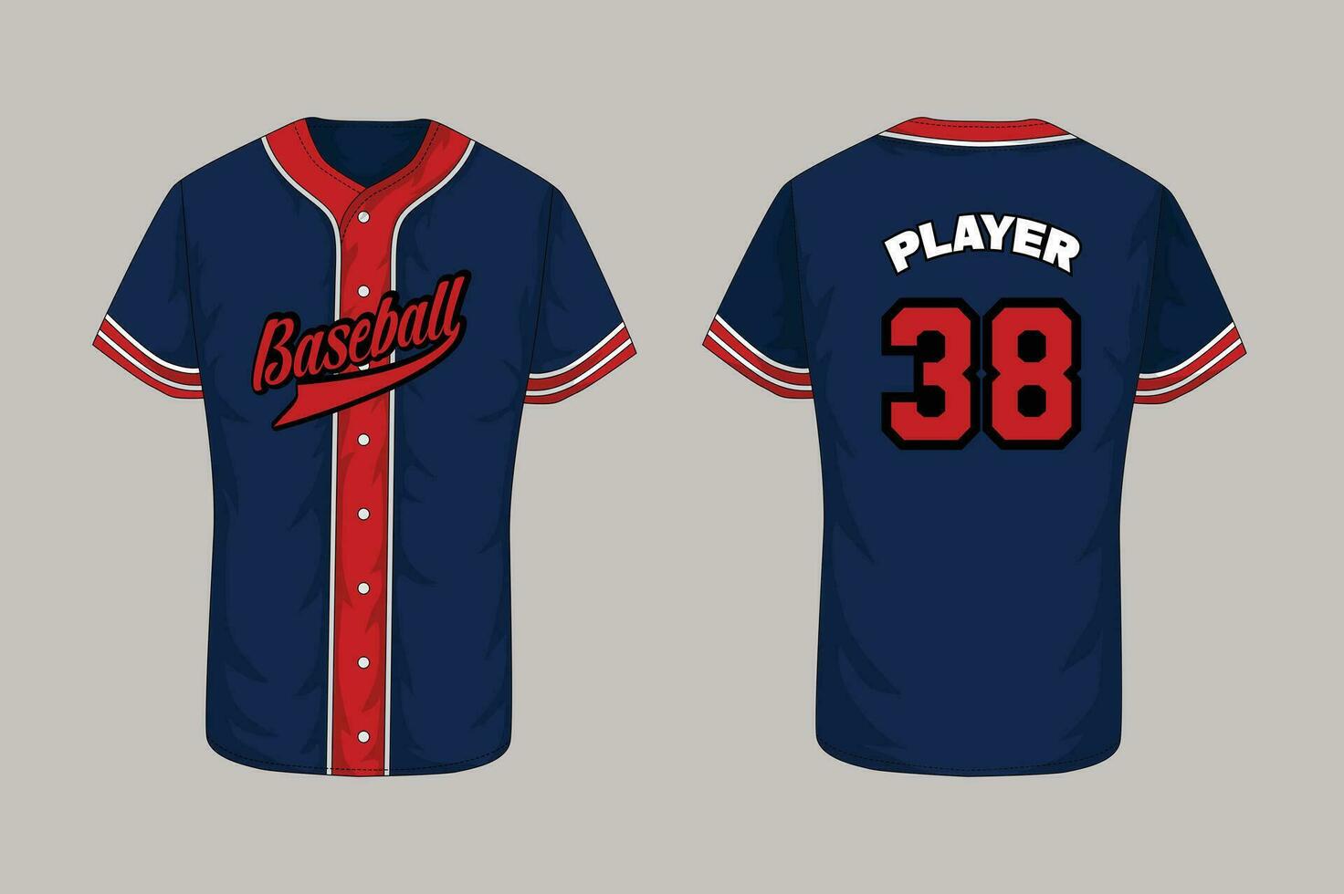 Vector baseball t-shirt template