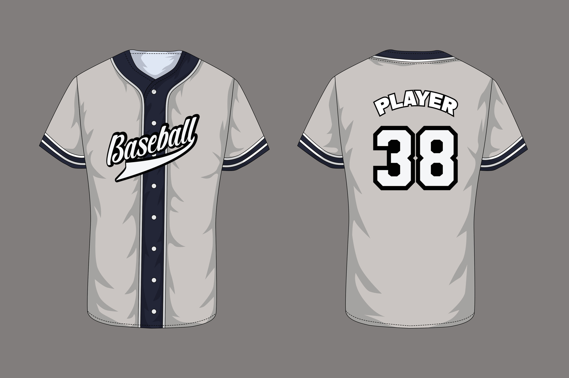 Vector baseball tshirt template 36313612 Vector Art at Vecteezy