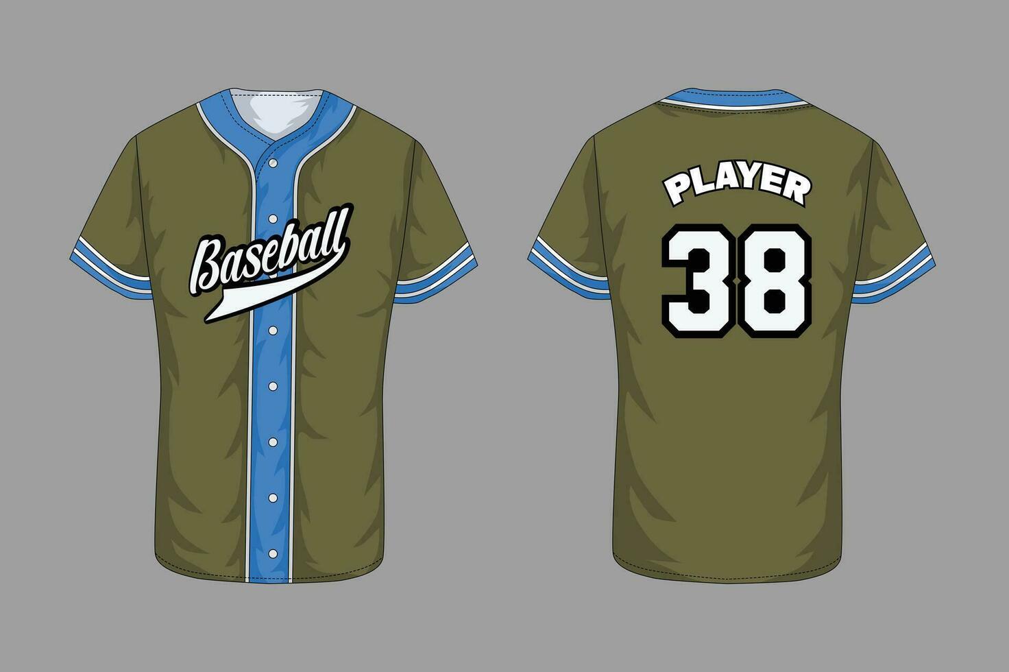 Vector baseball t-shirt template