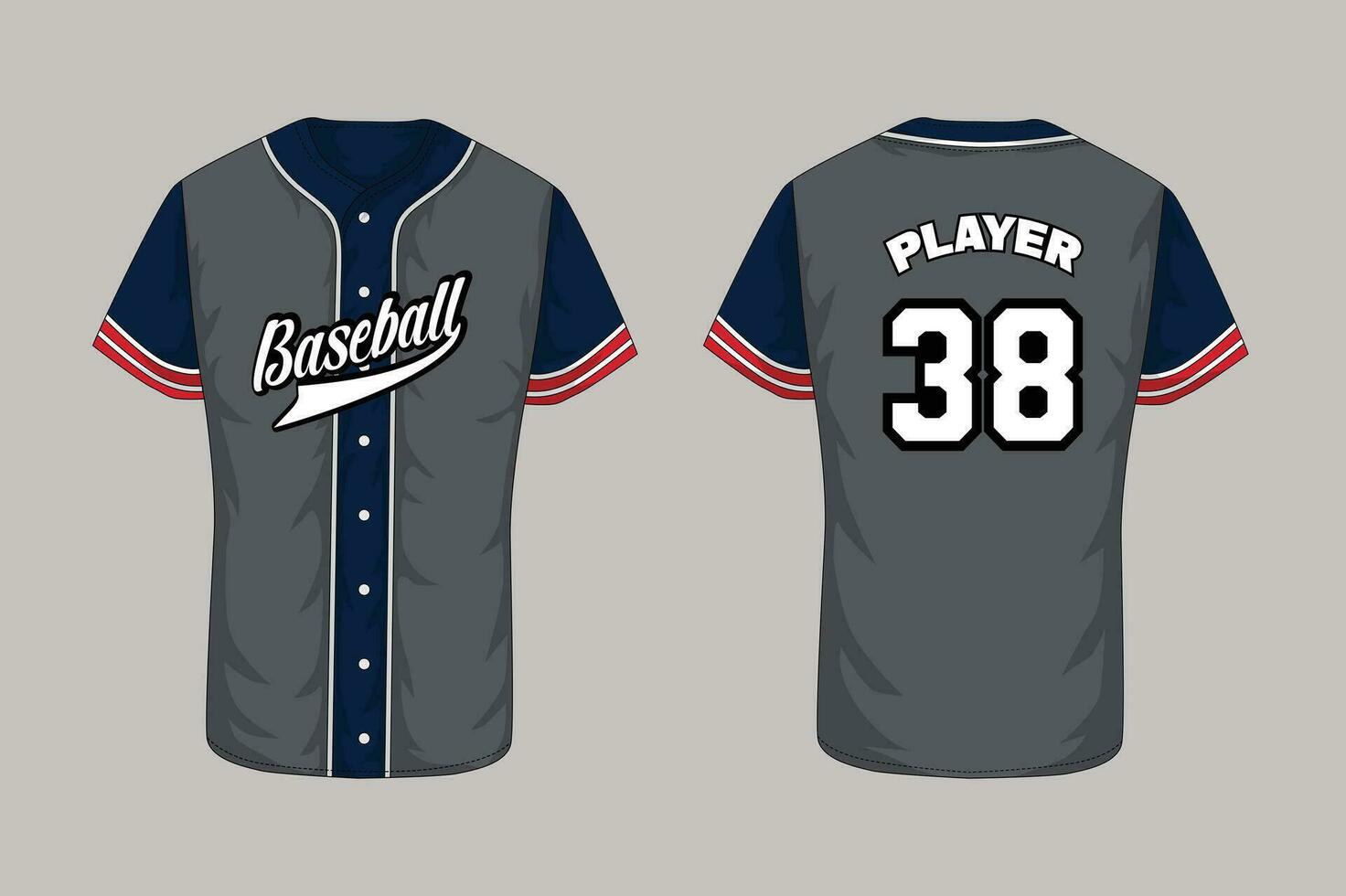 Vector baseball t-shirt template