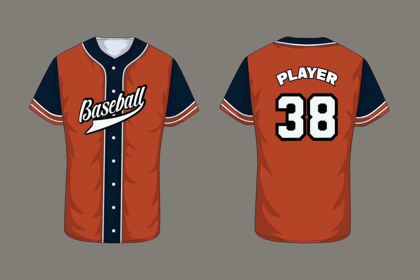 Vector baseball t-shirt template