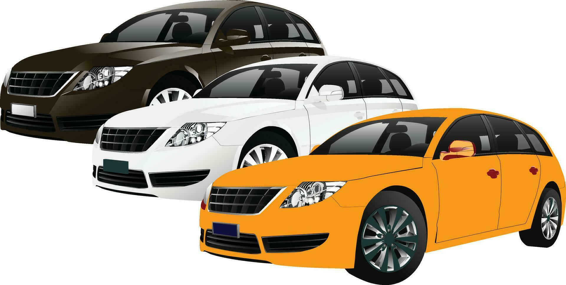 vector conjunto de vistoso hatchback coche