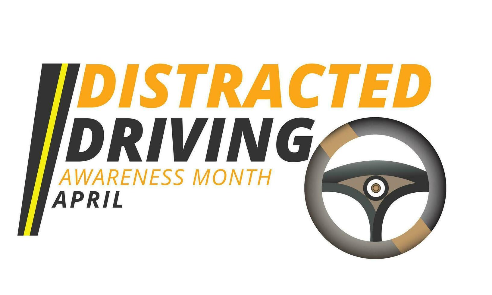 Distracted Driving Awareness Month. background, banner, card, poster, template. Vector illustration.