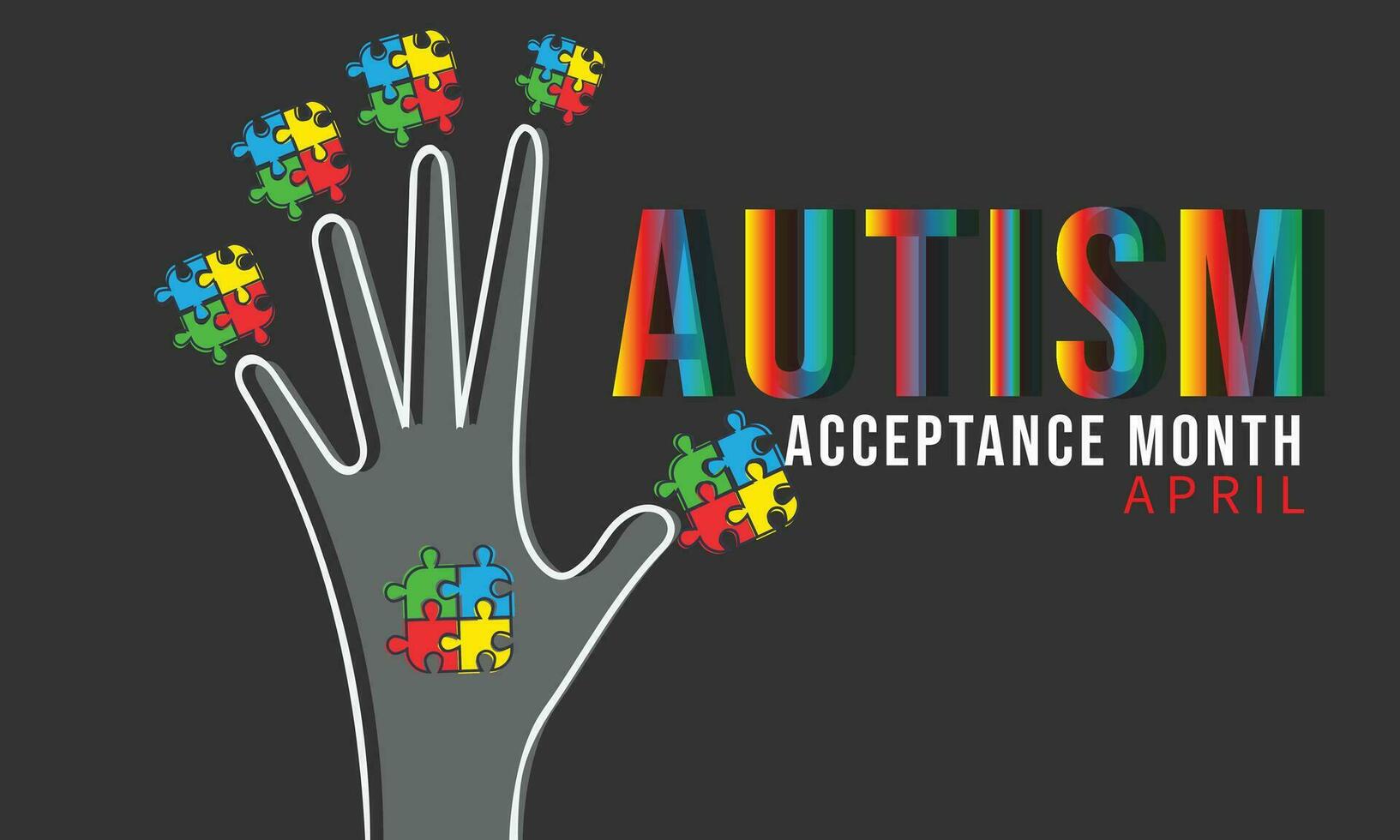 Autism acceptance month. background, banner, card, poster, template. Vector illustration.