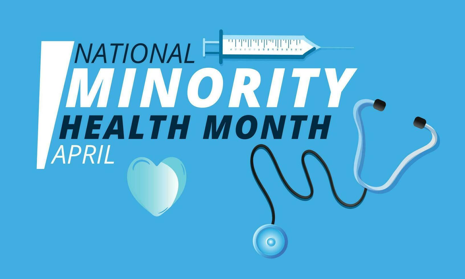 National Minority Health Month. background, banner, card, poster, template. Vector illustration.