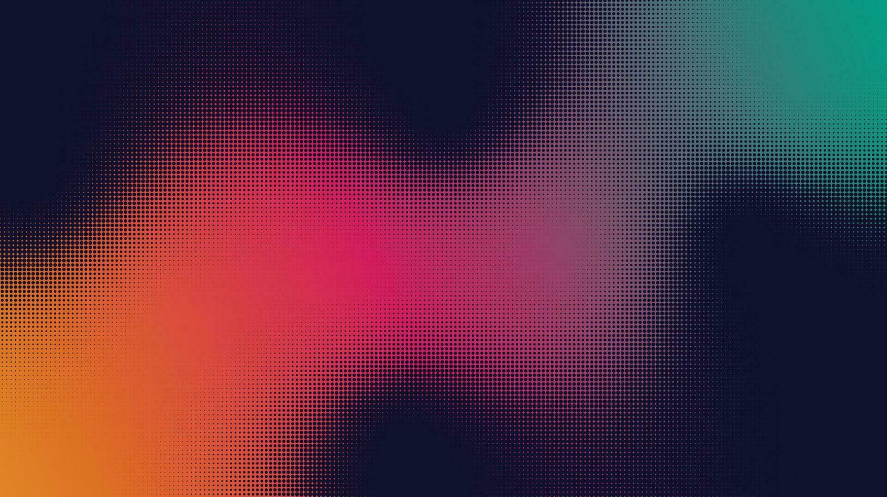 Vibrant, modern halftone gradient background. Chromatic, artistic blend creating a dynamic and smooth color spectrum. vector