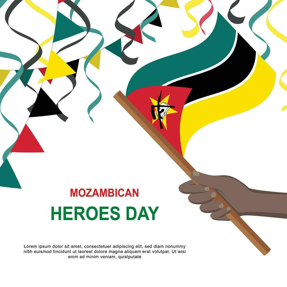 mozambiqueño héroes día antecedentes. vector