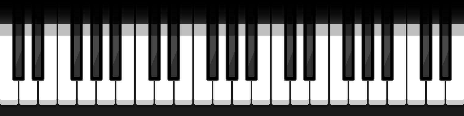 realista piano llaves. musical instrumento teclado. vector ilustración.