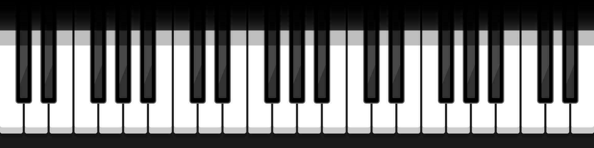 Realistic piano keys. Musical instrument keyboard. Vector illustration.