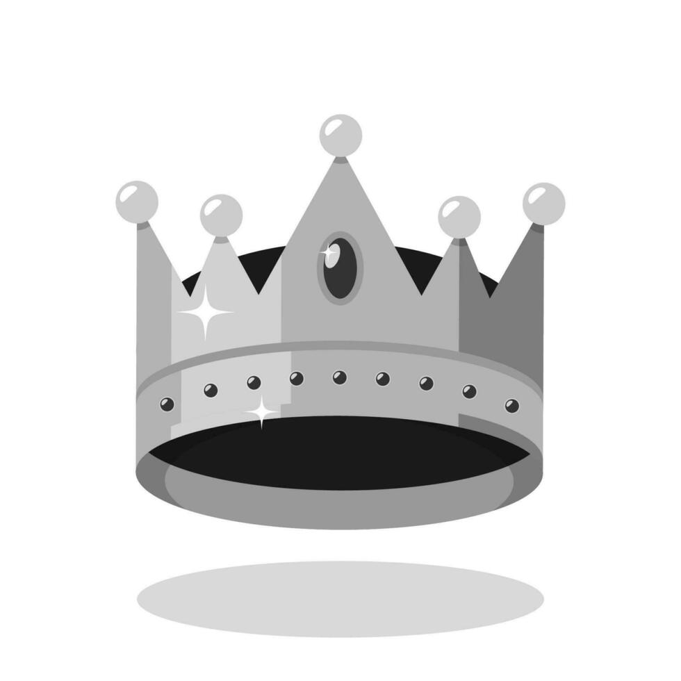 Royal King Crown black and white vector illustration