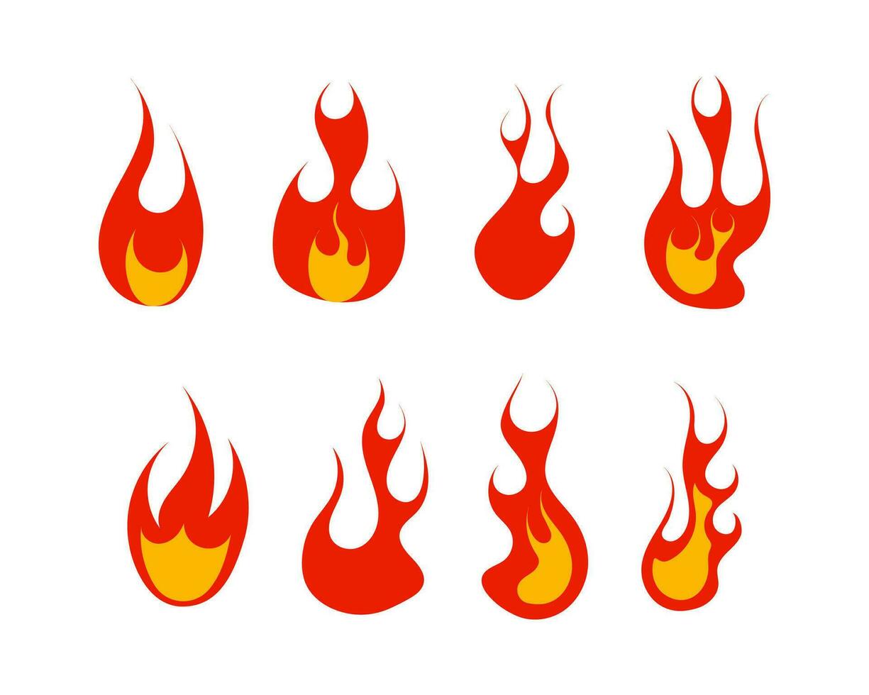Collection of fire icons vector