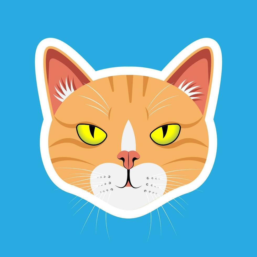 Ginger Head Cat Face illustration vector cat or kitten character