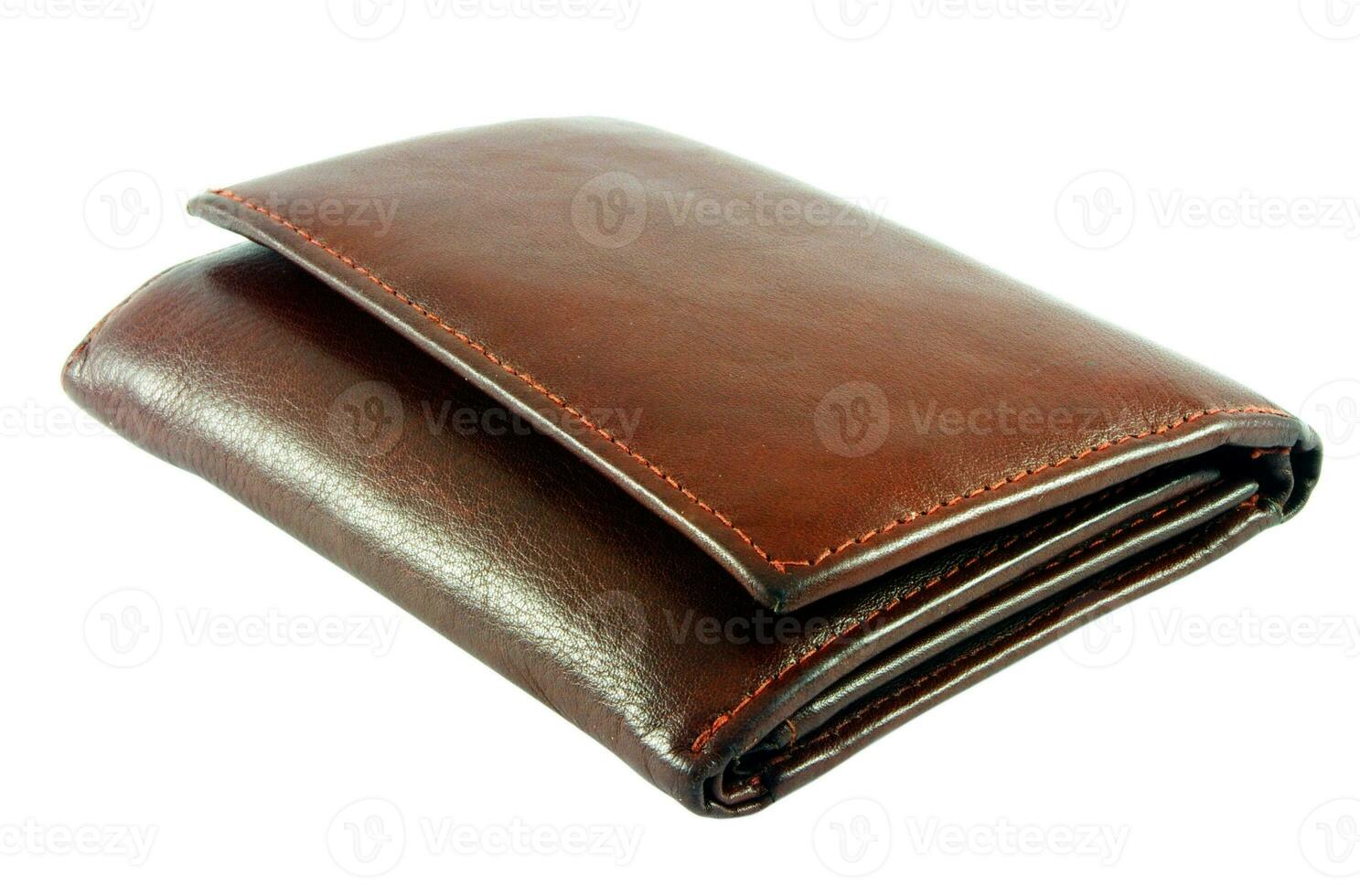 Leather wallet in white photo