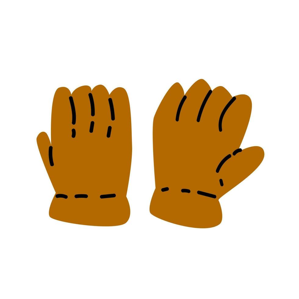 garden gloves in brown color icon vector