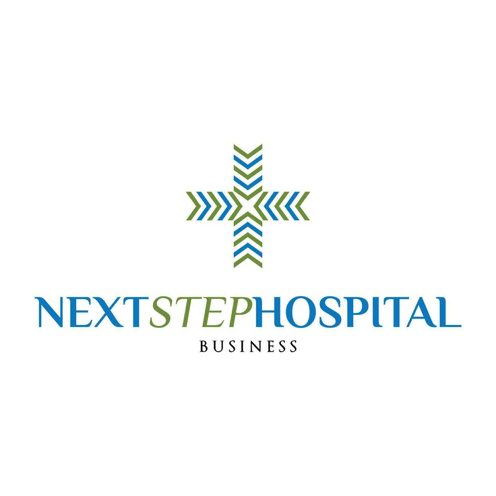 siguiente paso hospital icono logo diseño modelo vector
