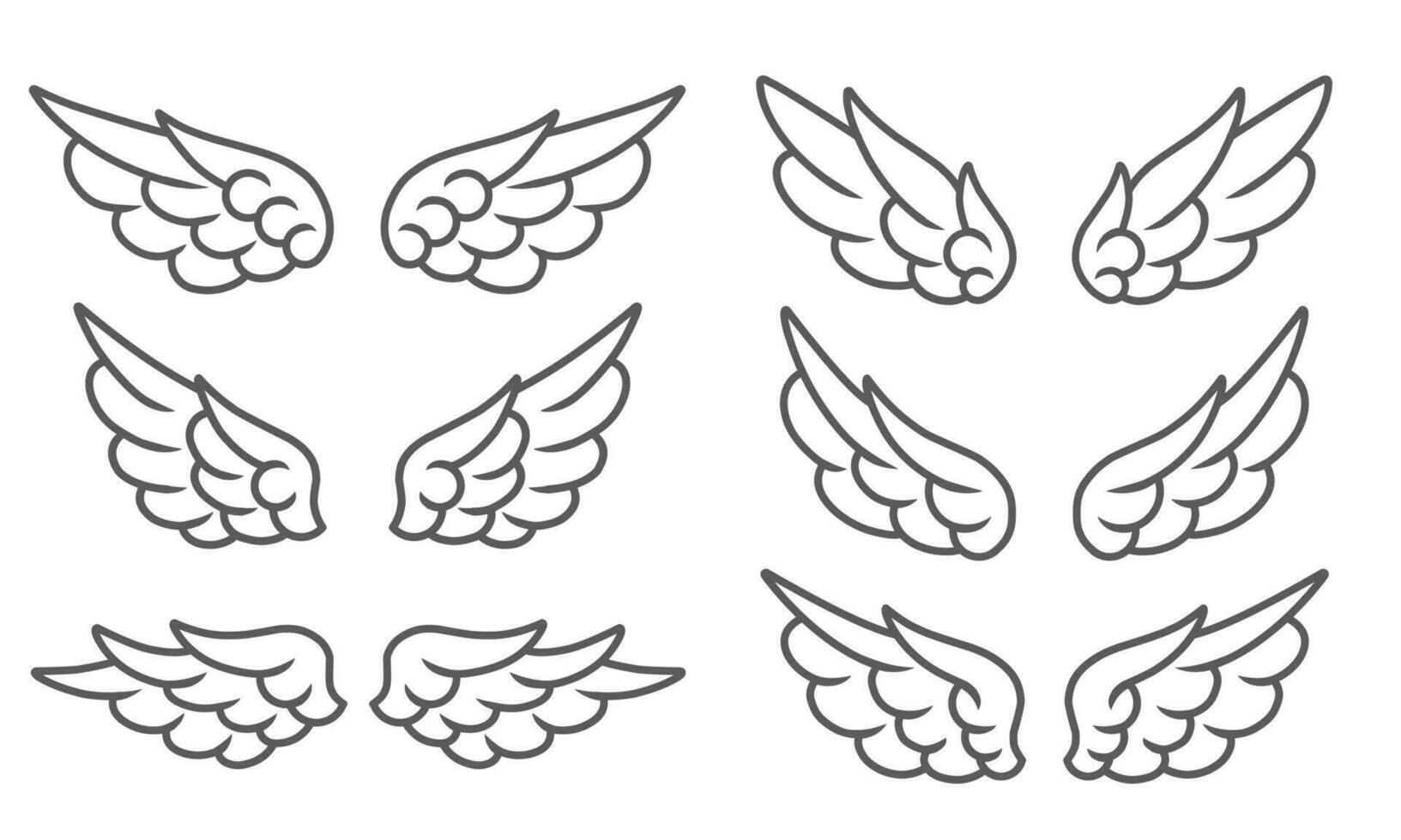 vector conjunto de linda ángel alas ilustración diseño