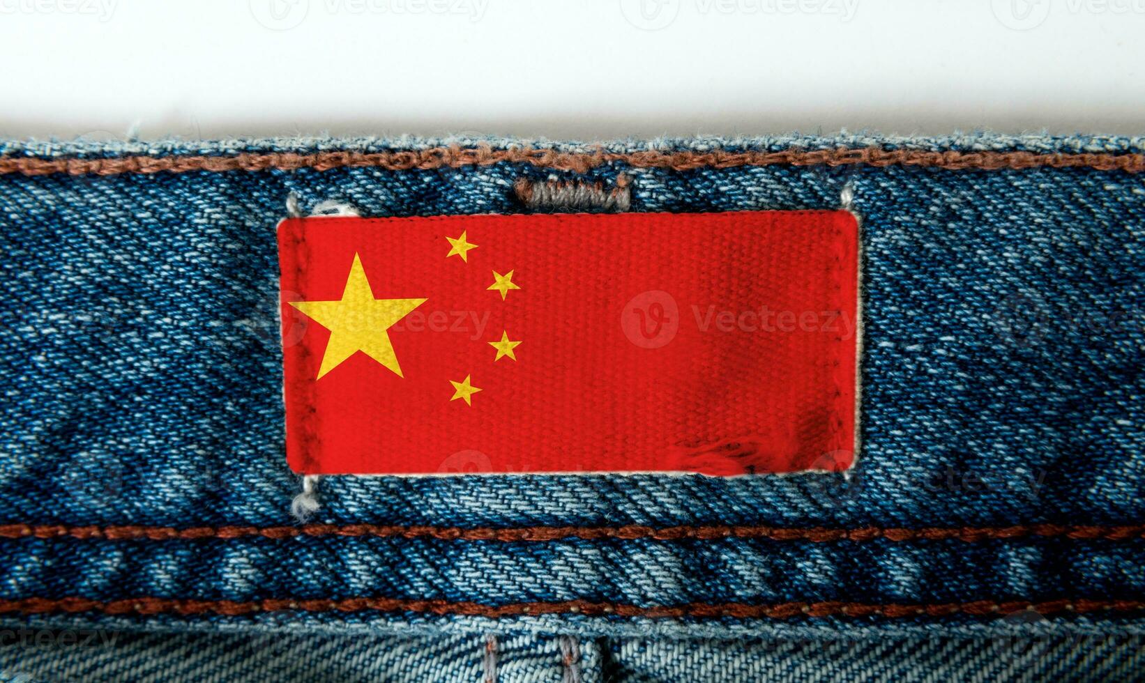 Flag on the label of the jeans photo