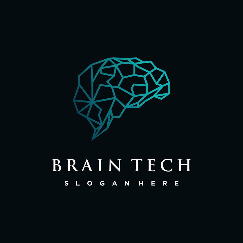 Brain technology logo template with modern and advanced concept Premium Vector