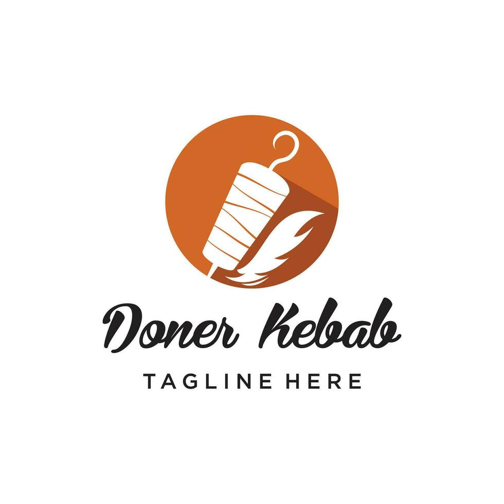Doner kebab logo design with creative unique Premium Vector